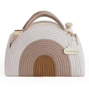 Large Baby Diaper Caddy Organizer Cotton Rope Nursery Storage Basket for Newborn